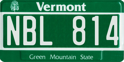 VT license plate NBL814