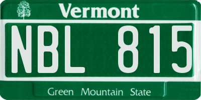 VT license plate NBL815