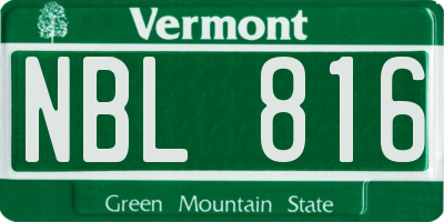 VT license plate NBL816