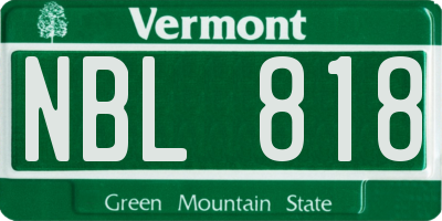 VT license plate NBL818