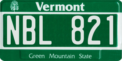 VT license plate NBL821