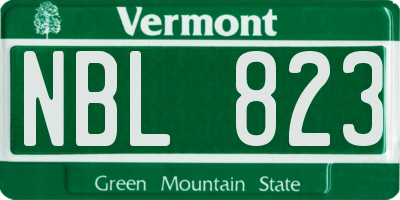VT license plate NBL823