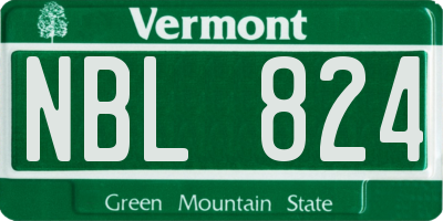 VT license plate NBL824