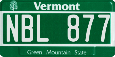 VT license plate NBL877