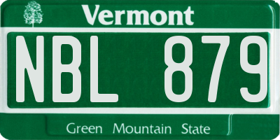 VT license plate NBL879