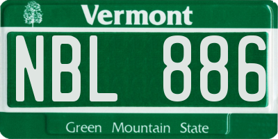 VT license plate NBL886
