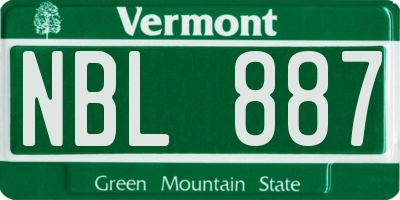 VT license plate NBL887