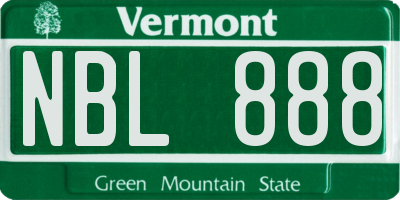 VT license plate NBL888