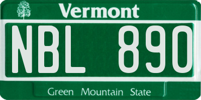 VT license plate NBL890