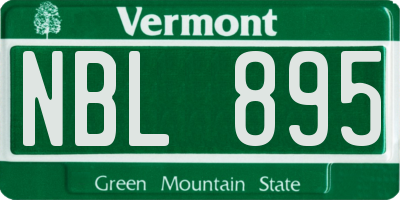 VT license plate NBL895