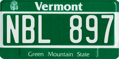VT license plate NBL897