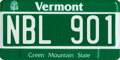 VT license plate NBL901