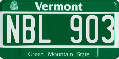 VT license plate NBL903