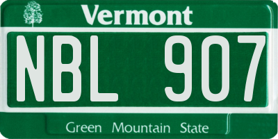 VT license plate NBL907