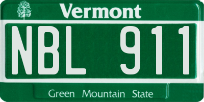 VT license plate NBL911