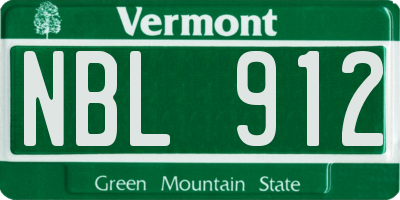VT license plate NBL912