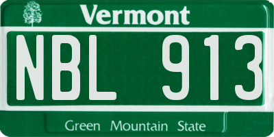 VT license plate NBL913