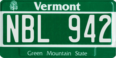VT license plate NBL942