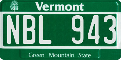 VT license plate NBL943