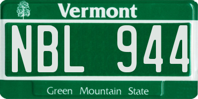 VT license plate NBL944