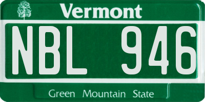 VT license plate NBL946
