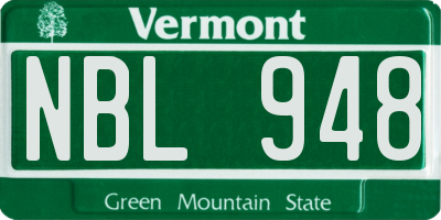 VT license plate NBL948