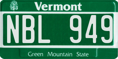 VT license plate NBL949