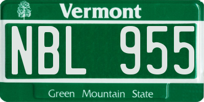 VT license plate NBL955