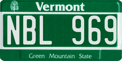 VT license plate NBL969