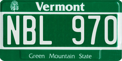 VT license plate NBL970