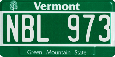 VT license plate NBL973