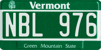 VT license plate NBL976