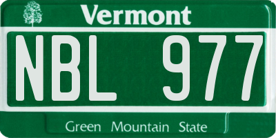 VT license plate NBL977