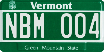 VT license plate NBM004
