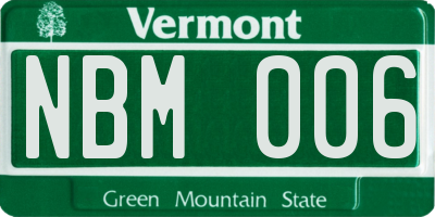 VT license plate NBM006
