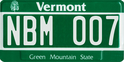 VT license plate NBM007