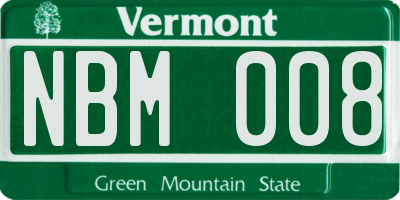 VT license plate NBM008