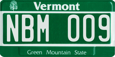 VT license plate NBM009