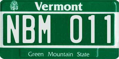 VT license plate NBM011