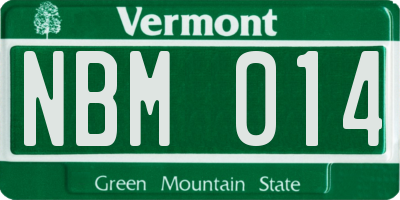 VT license plate NBM014
