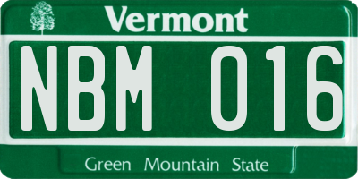 VT license plate NBM016