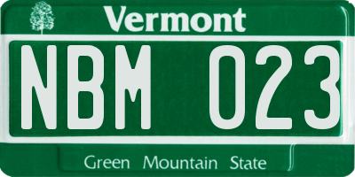 VT license plate NBM023
