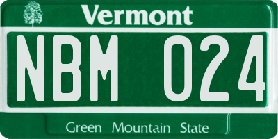 VT license plate NBM024