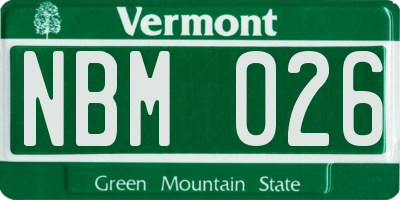 VT license plate NBM026