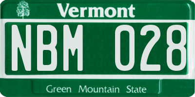 VT license plate NBM028