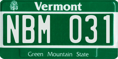 VT license plate NBM031