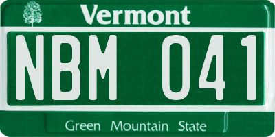 VT license plate NBM041