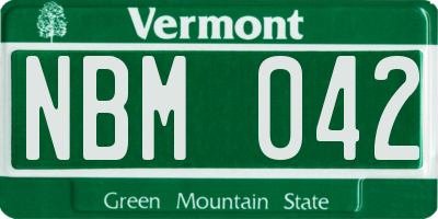 VT license plate NBM042