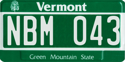 VT license plate NBM043
