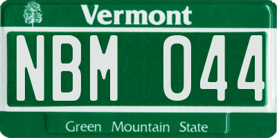 VT license plate NBM044